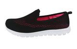 WOMAN'S SHOES BLACK/HOT PINK MESH FABRIC TENNIS SNEAKERS QX-5300W