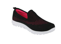 WOMAN'S SHOES BLACK/HOT PINK MESH FABRIC TENNIS SNEAKERS QX-5300W