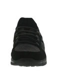 WOMAN'S SHOES BLACK/GREY SUEDE TENNIS SNEAKERS QX-8600