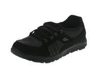 WOMAN'S SHOES BLACK/GREY SUEDE TENNIS SNEAKERS QX-8600