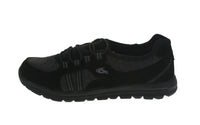 WOMAN'S SHOES BLACK/GREY SUEDE TENNIS SNEAKERS QX-8600