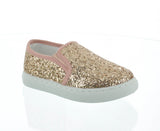 KID'S SHOES CHAMPAGNE GLITTER TENNIS SNEAKERS RANGE-8K