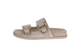 WOMAN'S SHOES BONE PU/METALLIC SANDALS RATHER