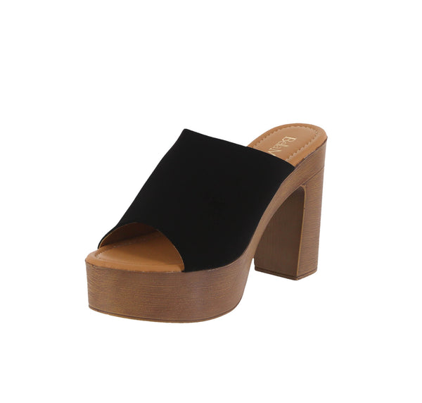 WOMAN'S SHOES BLACK NUB WEDGE HEELS RAVELL-1