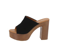 WOMAN'S SHOES BLACK NUB WEDGE HEELS RAVELL-1