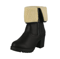 WOMAN'S SHOES BLACK PU BOOTS REAGAN-01