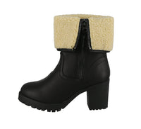 WOMAN'S SHOES BLACK PU BOOTS REAGAN-01