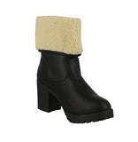 WOMAN'S SHOES BLACK PU BOOTS REAGAN-01