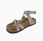 WOMAN'S SHOES ROSE GOLD GLITTER SANDALS REALNICE-612