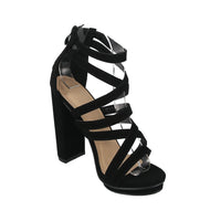 WOMAN'S SHOES BLACK SUEDE HEELS REALOVE-36