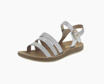 WOMAN'S SHOES SILVER PU LEATHER SANDALS RECENT-20