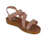 WOMAN'S SHOES DUSTY PINK PU LEATHER SANDALS RECORD-44