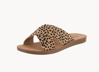 WOMAN'S SHOES CHEETAH NUB/SUEDE SANDALS REFLECT