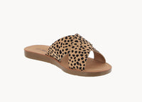 WOMAN'S SHOES CHEETAH NUB/SUEDE SANDALS REFLECT