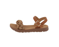 KID'S SHOES TAN PU/GLITTER SANDALS REFORM-18K