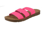 WOMAN'S SHOES FUCHSIA FABRIC SANDALS REFORM-21