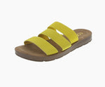 WOMAN'S SHOES YELLOW FABRIC SANDALS REFORM-21