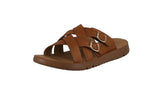 WOMAN'S SHOES TAN PU LEATHER SANDALS REFORM-5