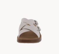 WOMAN'S SHOES WHITE PU LEATHER SANDALS REFORM-5