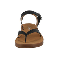 WOMAN'S SHOES BLACK PU LEATHER SANDALS REFORM-51