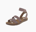 WOMAN'S SHOES PINK FABRIC SANDALS REFORM-54