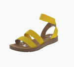 WOMAN'S SHOES YELLOW FABRIC SANDALS REFORM-54