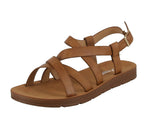 WOMAN'S SHOES TAN PU LEATHER SANDALS REFORM-57