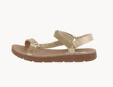 WOMAN'S SHOES GOLD GLITTER SANDALS REFORM-76