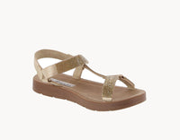 WOMAN'S SHOES GOLD GLITTER SANDALS REFORM-76