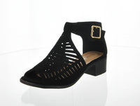 WOMAN'S SHOES BLACK SUEDE HEELS REGINA-7