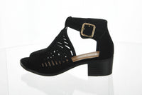 WOMAN'S SHOES BLACK SUEDE HEELS REGINA-7