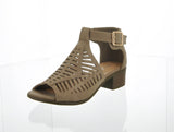 WOMAN'S SHOES KHAKI SUEDE HEELS REGINA-7