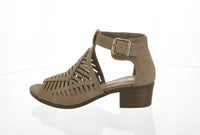 WOMAN'S SHOES KHAKI SUEDE HEELS REGINA-7