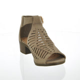 WOMAN'S SHOES KHAKI SUEDE HEELS REGINA-7