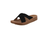 WOMAN'S SHOES BLACK NUB SANDALS REGULAR-70