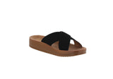 WOMAN'S SHOES BLACK NUB SANDALS REGULAR-70