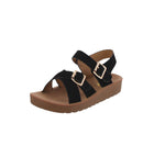 KID'S SHOES BLACK NUB SANDALS REGULAR-78K