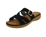 WOMAN'S SHOES BLACK SUEDE COMFORT SANDALS RENEE-8