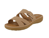 WOMAN'S SHOES TAN PU LEATHER COMFORT SANDALS RENEE-8