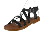 WOMAN'S SHOES BLACK PU LEATHER SANDALS REPORT-32