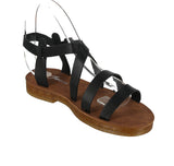 WOMAN'S SHOES BLACK PU LEATHER SANDALS REPORT-32