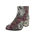 WOMAN'S BOOTIES MAUVE MULTI FABRIC RIKA-02