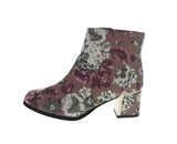 WOMAN'S BOOTIES MAUVE MULTI FABRIC RIKA-02