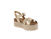 WOMAN'S SHOES GOLD PU/METALLIC WEDGE SANDAL ROSSINI