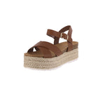 WOMAN'S SHOES TAN PU WEDGE SANDAL ROSSINI