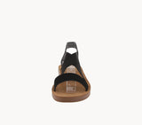 WOMAN'S BLACK PU LEATHER SANDALS SALVIA-01