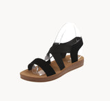 WOMAN'S BLACK PU LEATHER SANDALS SALVIA-01