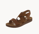 WOMAN'S TAN PU LEATHER SANDALS SALVIA-1