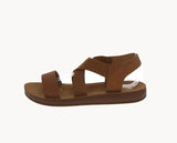 WOMAN'S TAN PU LEATHER SANDALS SALVIA-1