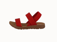 BABY'S SHOES RED FABRIC SANDAL ROWEN-99A